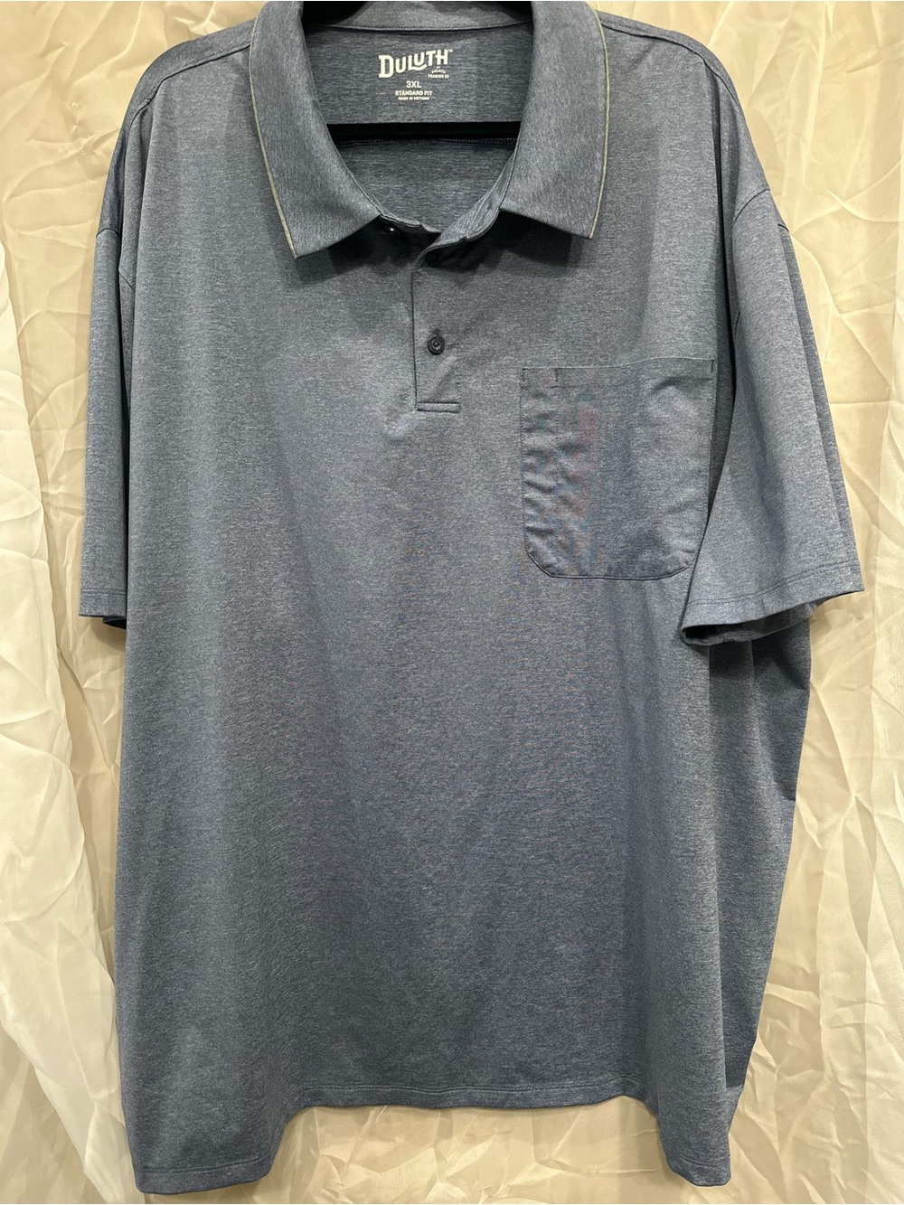 Duluth Trading Co Men’s Heather Slate Polo Shirt - Dark Gray